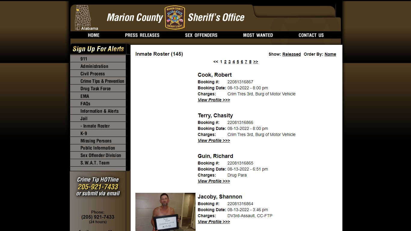 Inmate Roster - Marion County Sheriff's Office