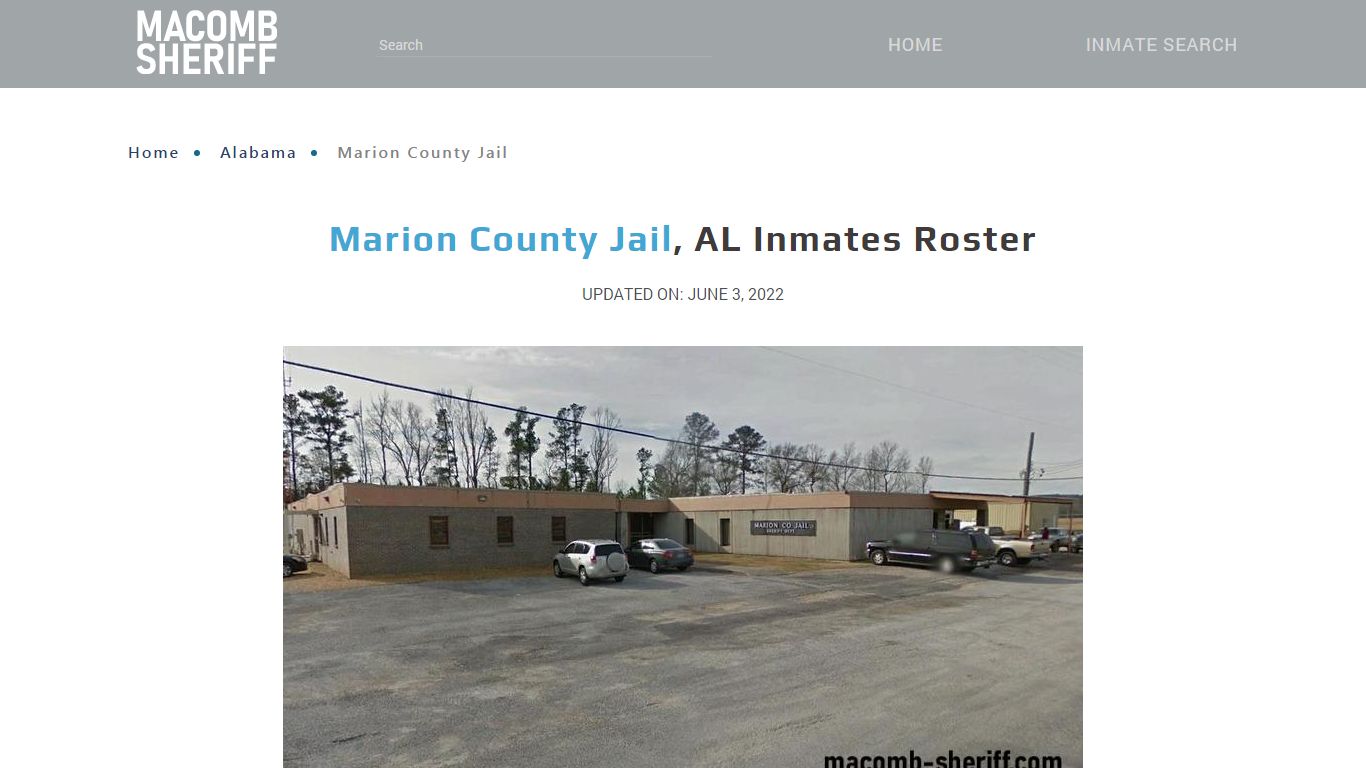 Marion County Jail, AL Jail Roster, Name Search