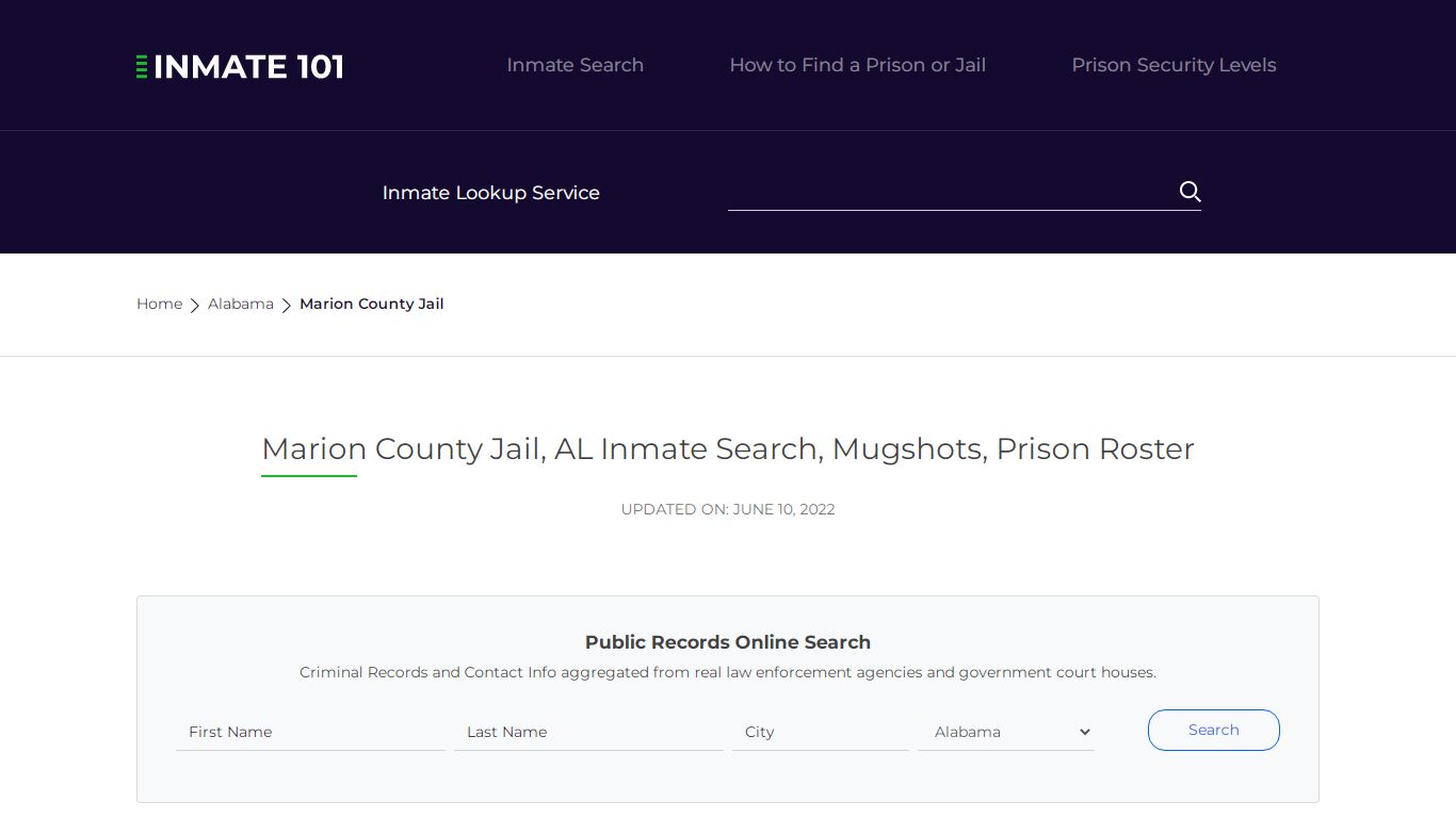Marion County Jail, AL Inmate Search, Mugshots, Prison Roster
